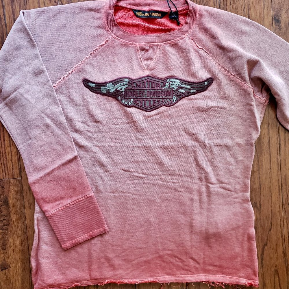 NWT Harley-Davidson Wing B&S Logo Raglan Pullover